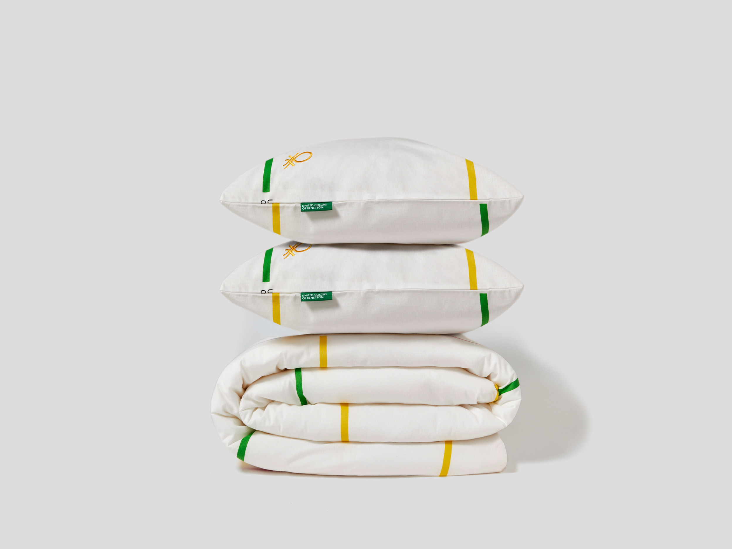 Benetton, Copripiumino Matrimoniale E Due Federe, Giallo, Casa Benetton Benetton, Copripiumino Matrimoniale E Due Federe, Giallo, Casa Benetton
