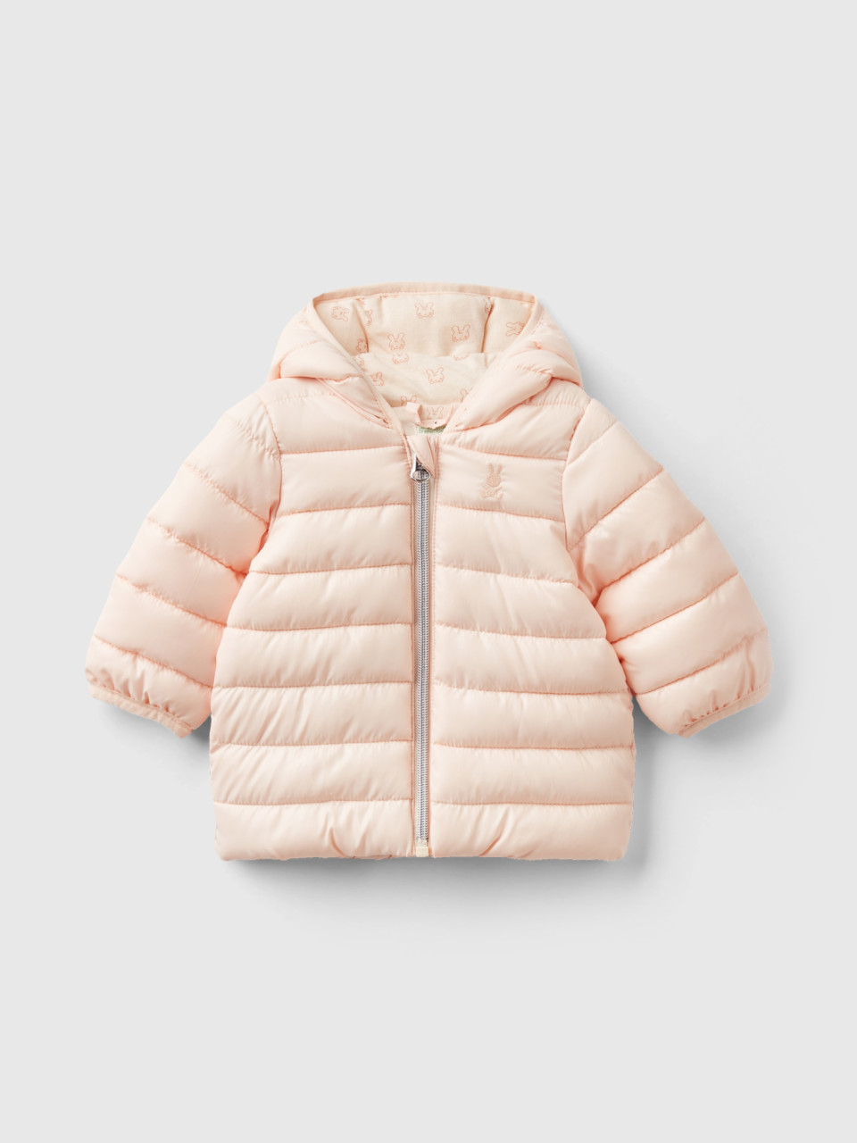 Benetton, Padded Jacket With Ears, Peach, Kids
