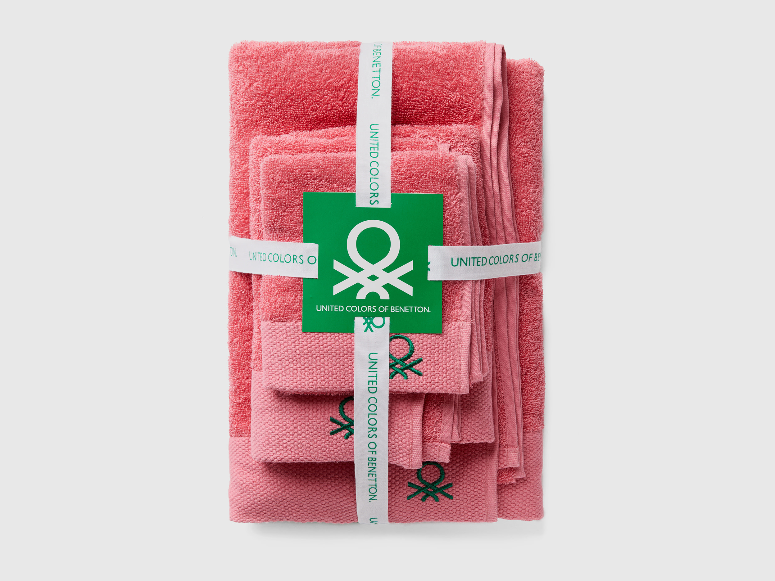 Benetton, Pink Towel Set In 100% Cotton, size OS, Pink, Benetton Home