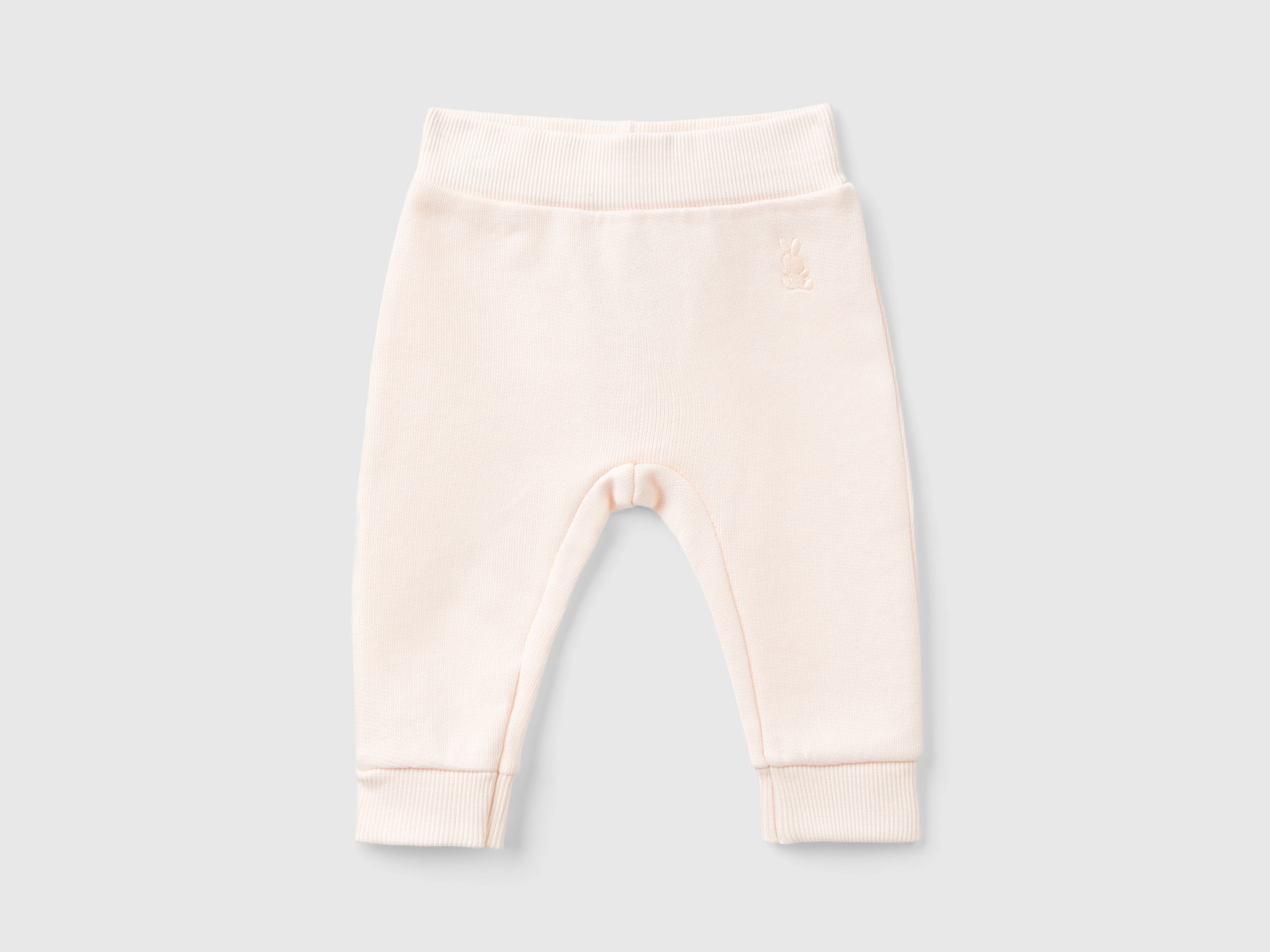 Benetton, Pantaloni In Felpa Di Cotone Biologico, Rosa Tenue, Bambini