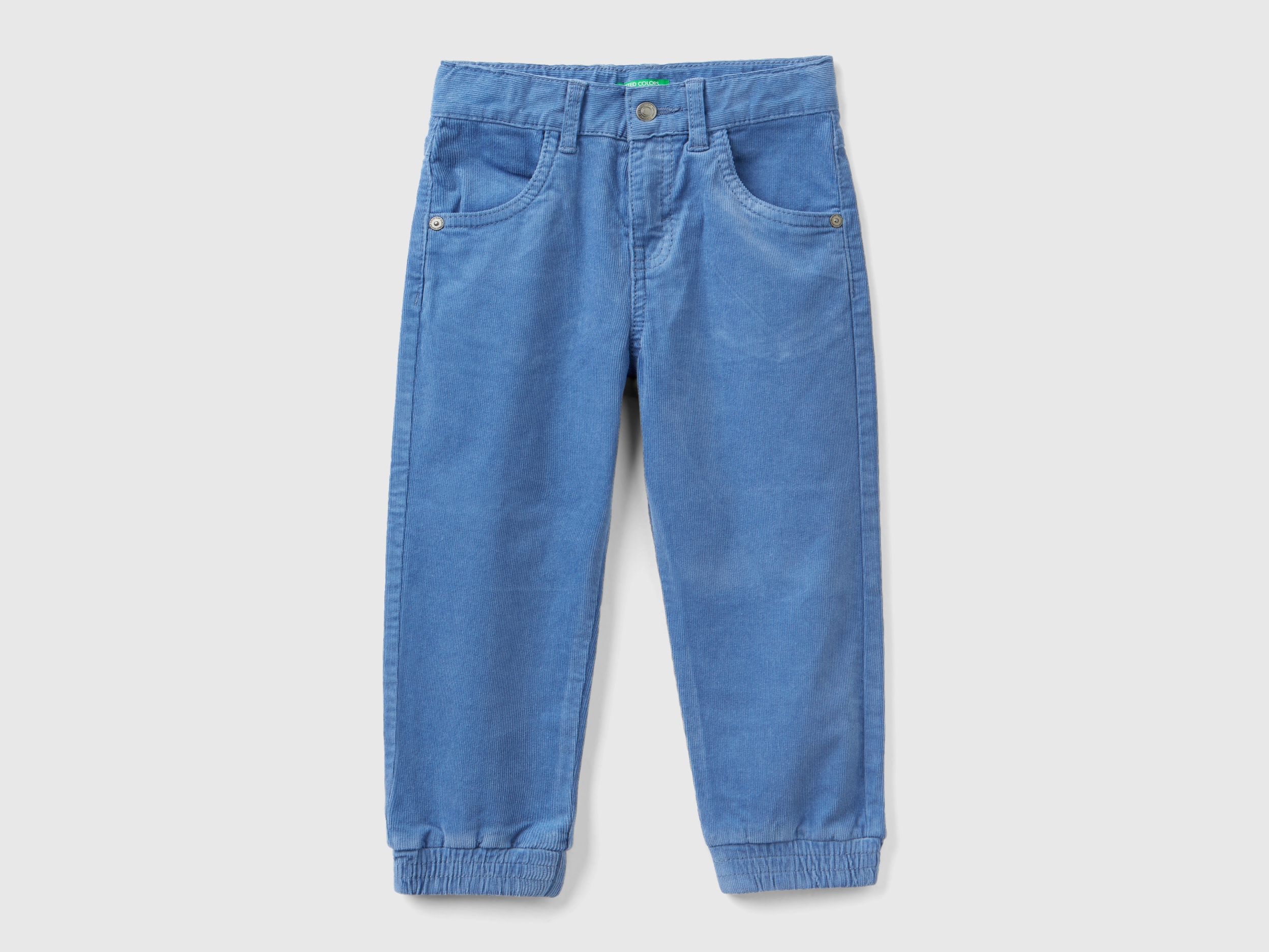 Benetton, Stretch Corduroy Trousers, size 2-3, Light Blue, Kids