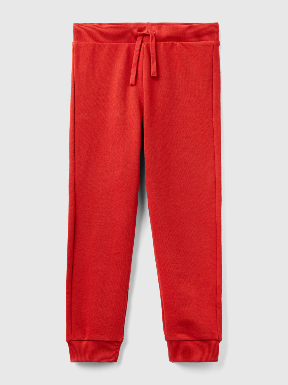 Benetton, Sporty Trousers With Drawstring, Brick Red, Kids