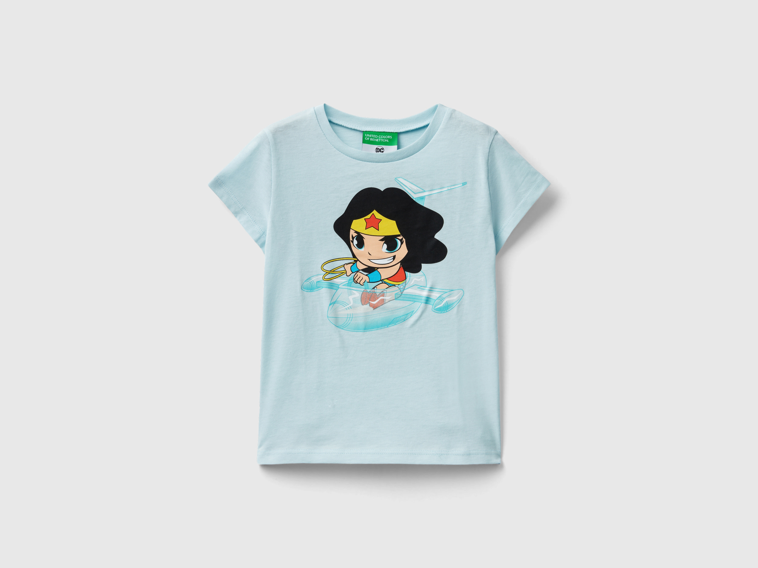 Benetton, Maglietta ©&™ Dc Comics Wonder Woman, Verde Acqua, Bambini