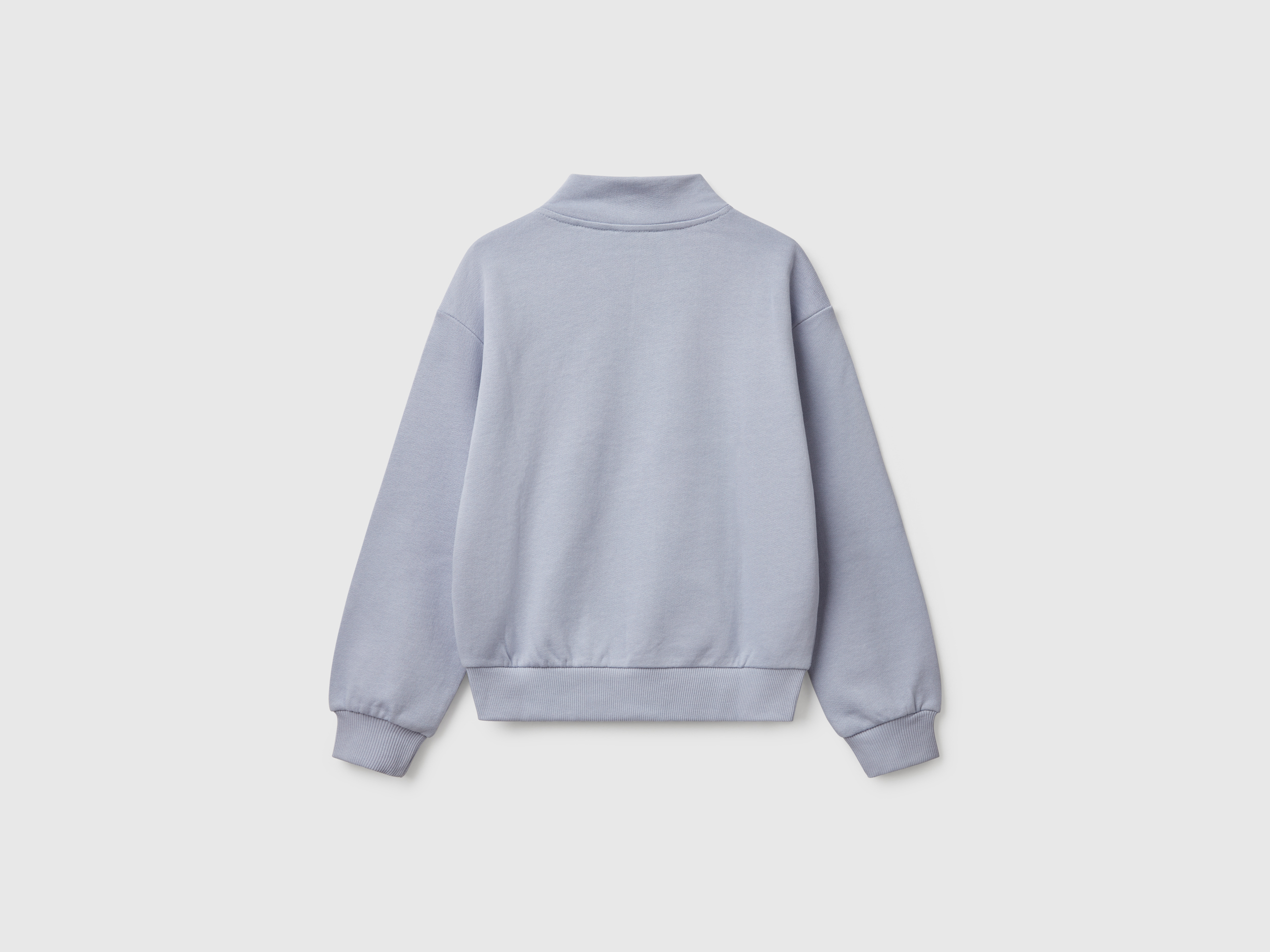 Benetton, Φούτερ Με Φερμουάρ Και Ψηλό Γιακά, size S, Μενεξεδί, Παιδικά φωτογραφία