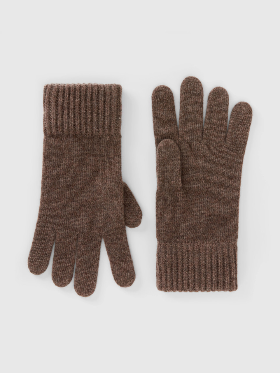 Benetton, Gloves In Pure Virgin Wool, Brown, Men
