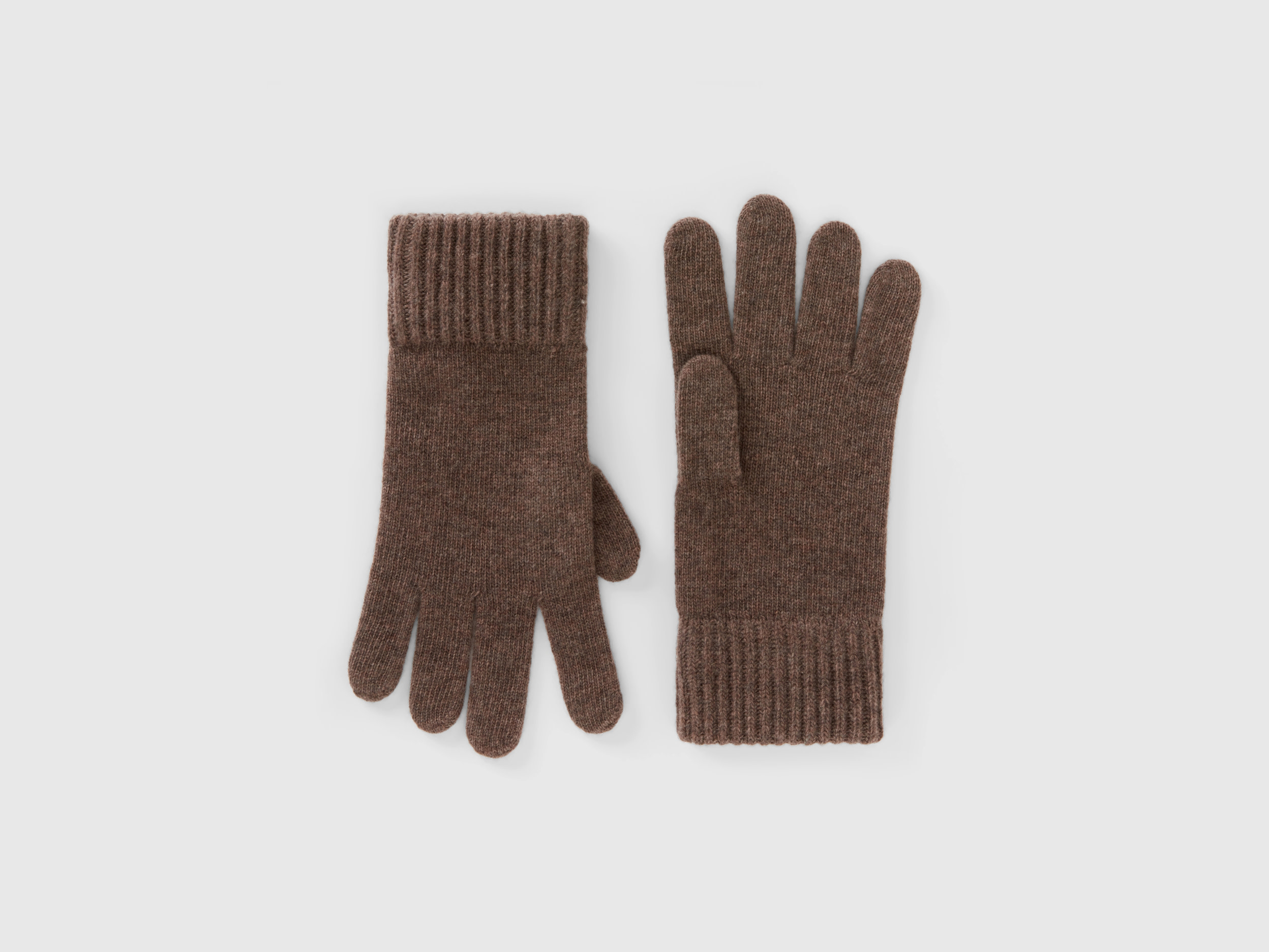 Benetton, Gloves In Pure Virgin Wool, size S, Brown, Men