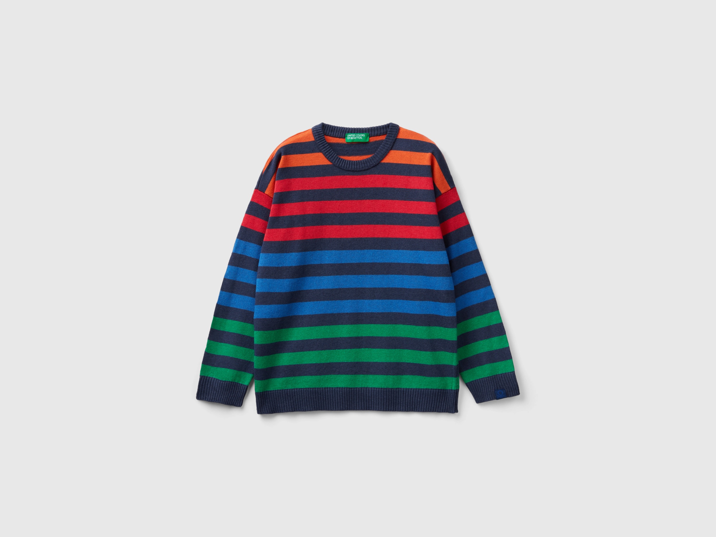 Image of Benetton, Striped Sweater, size S, Multi-color, Kids