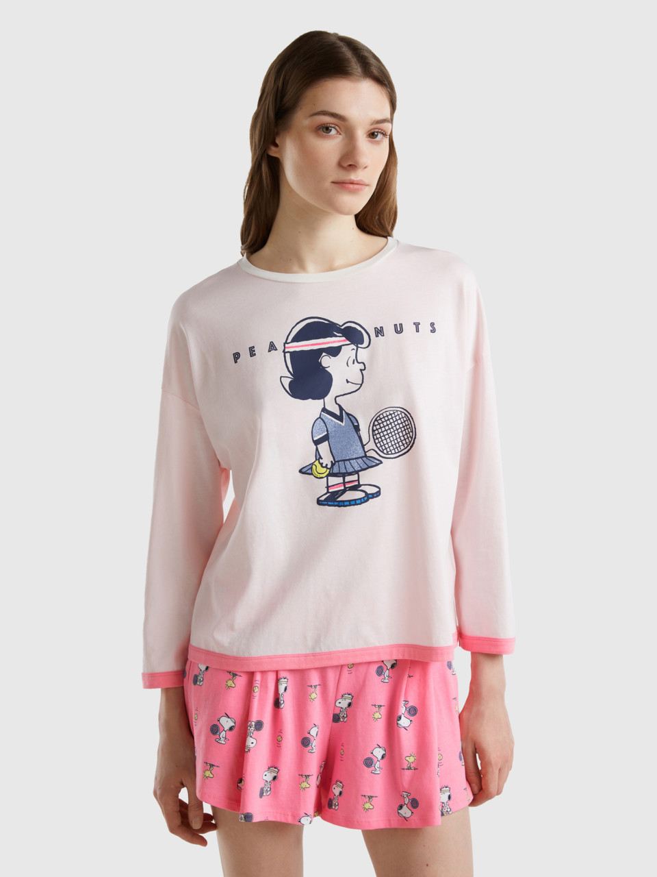 Benetton, T-shirt Lucy ©peanuts, Rose Pâle, Femme