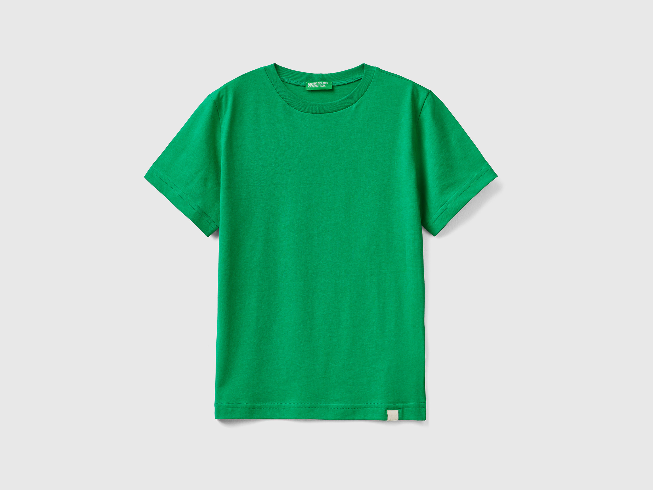 Image of Benetton, Organic Cotton T-shirt, size 3XL, Green, Kids