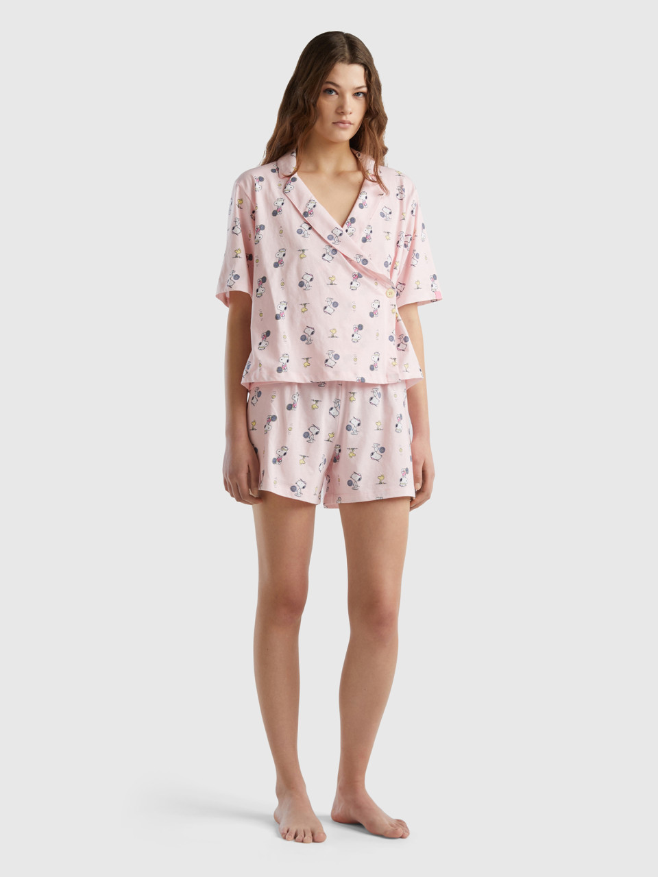 Benetton, ©peanuts Pyjama Shorts, Soft Pink, Women