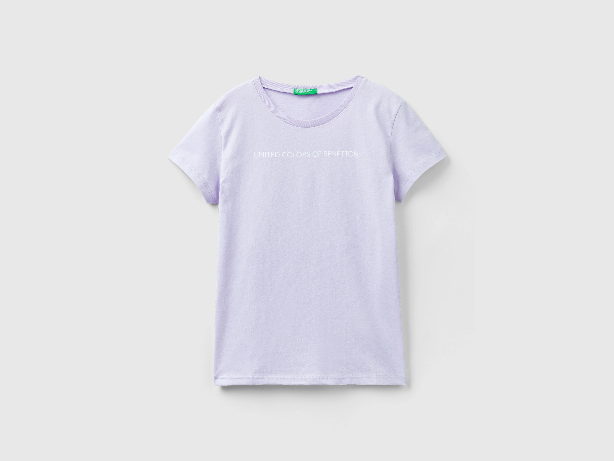 Benetton, 100% Cotton T-shirt With Logo, size S, Lilac, Kids