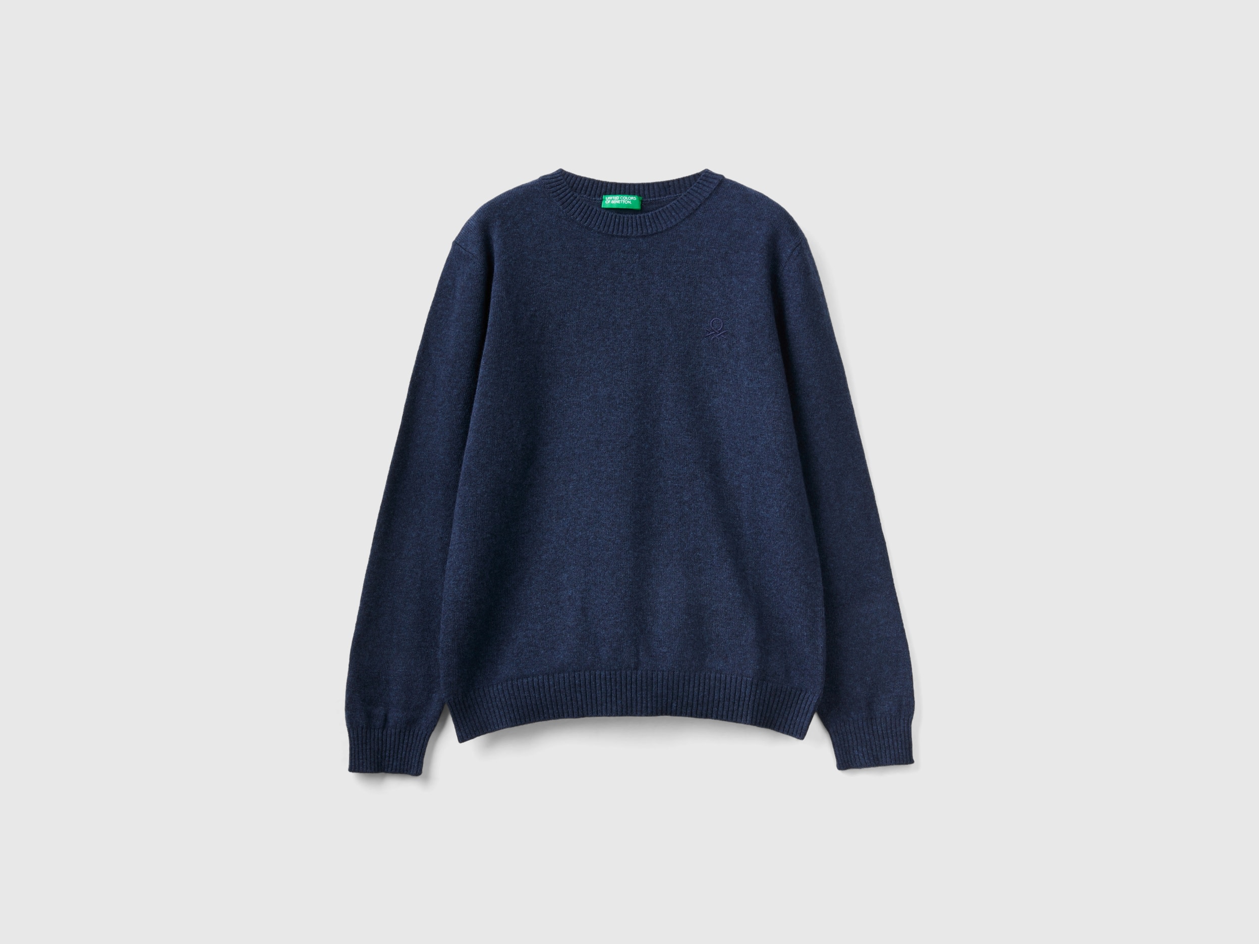 Benetton, Sweater In Cashmere And Wool Blend, size M, Dark Blue, Kids