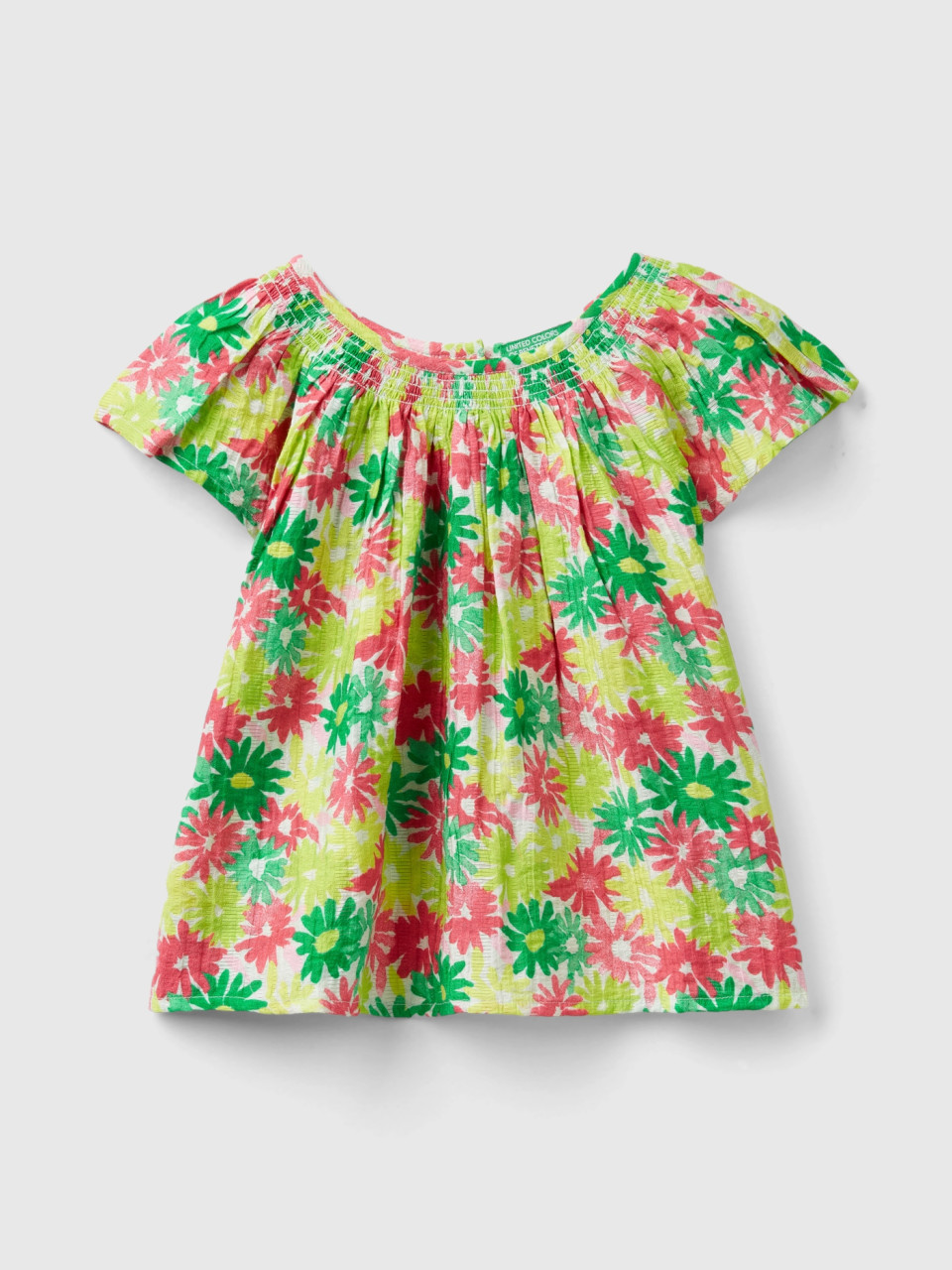 Benetton, Blouse With Floral Print, Multi-color, Kids