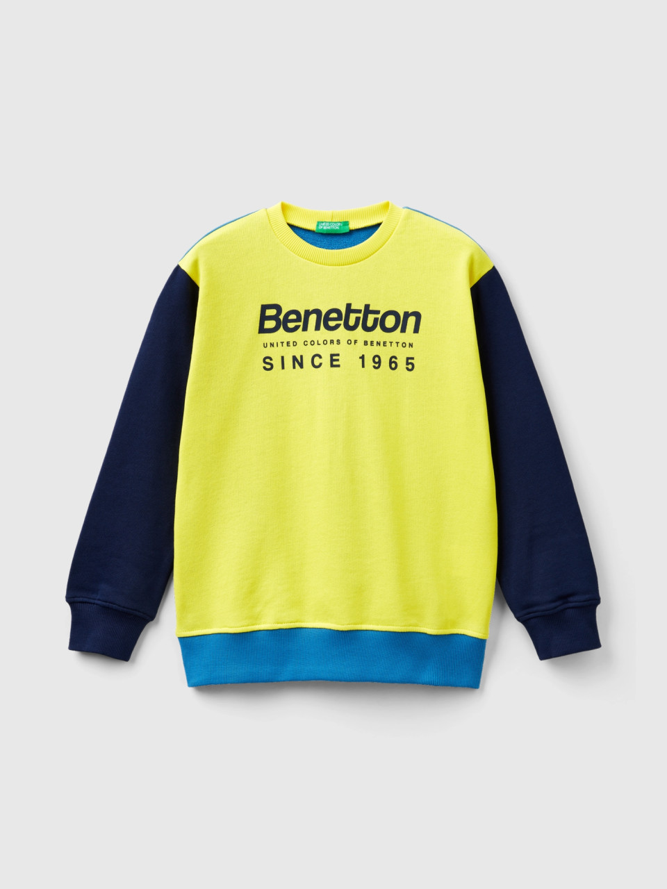 Benetton, Sweater Mit Logo-print, Bunt, male