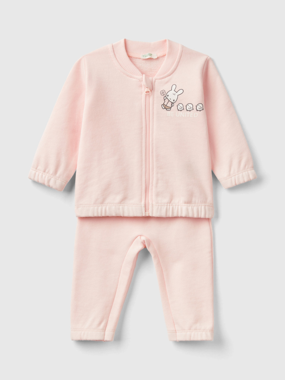 Benetton, Organic Cotton Sweat Outfit, Peach, Kids