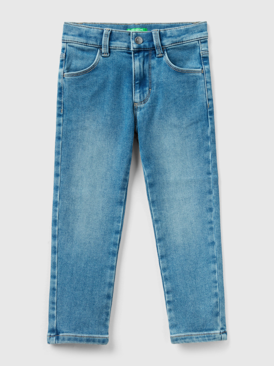 Benetton, Jeans Térmicas Skinny Fit, Azul-claro, Crianças