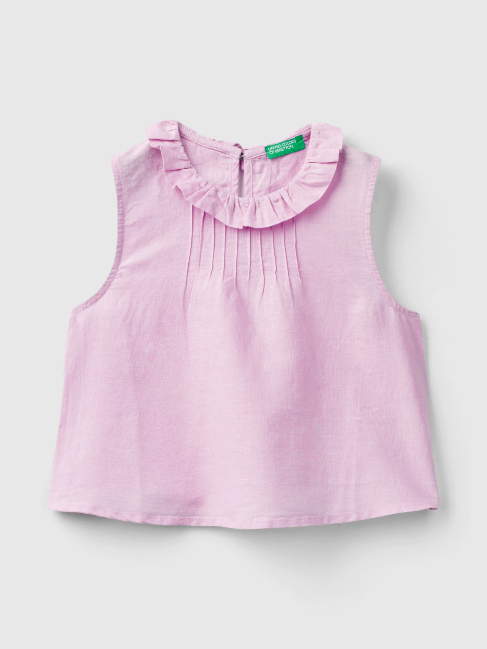 Benetton, Blouse With Ruffle Collar, Lilac, Kids