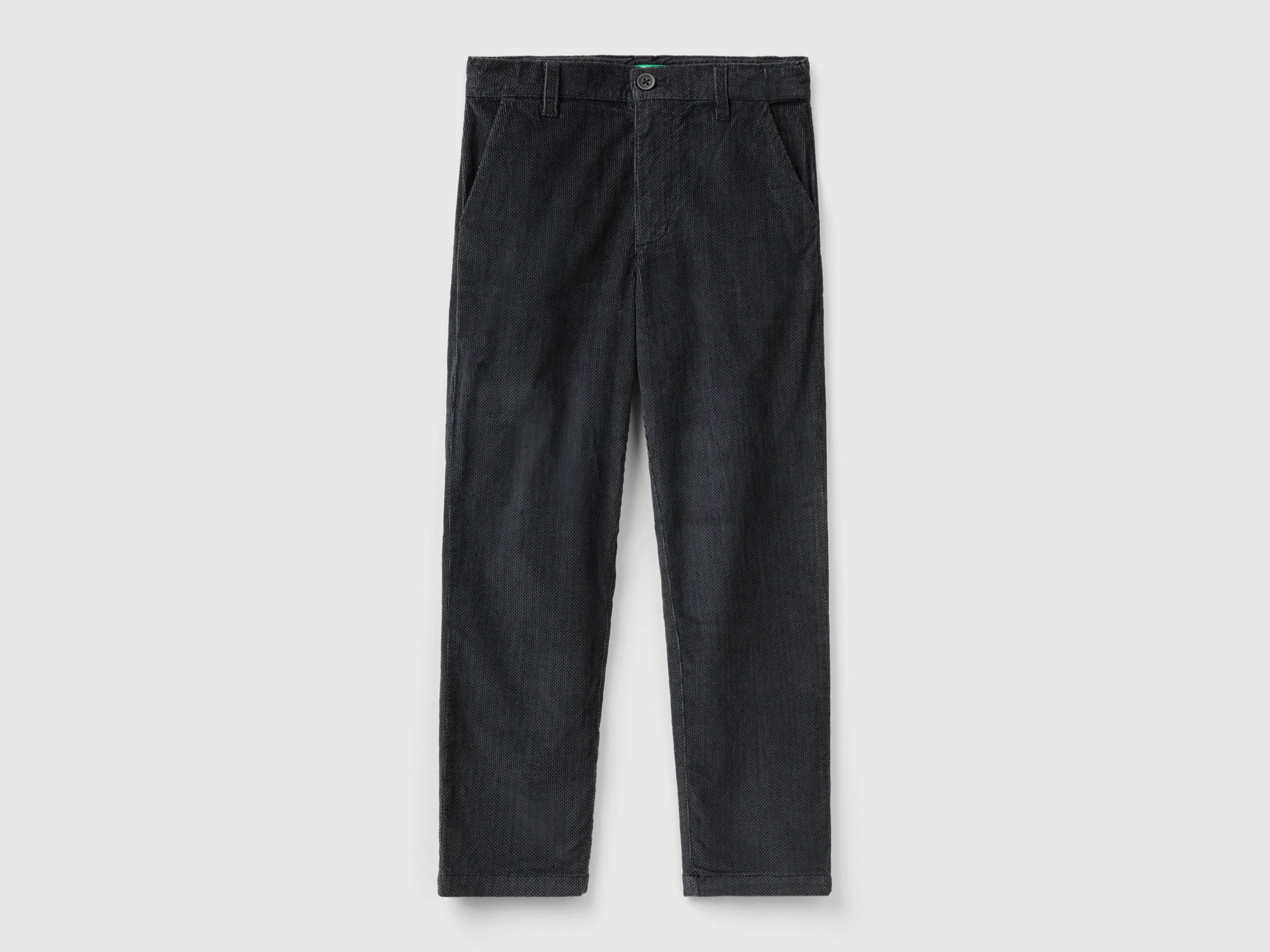 Benetton, Slim Fit Velvet Pants, size M, Dark Gray, Kids