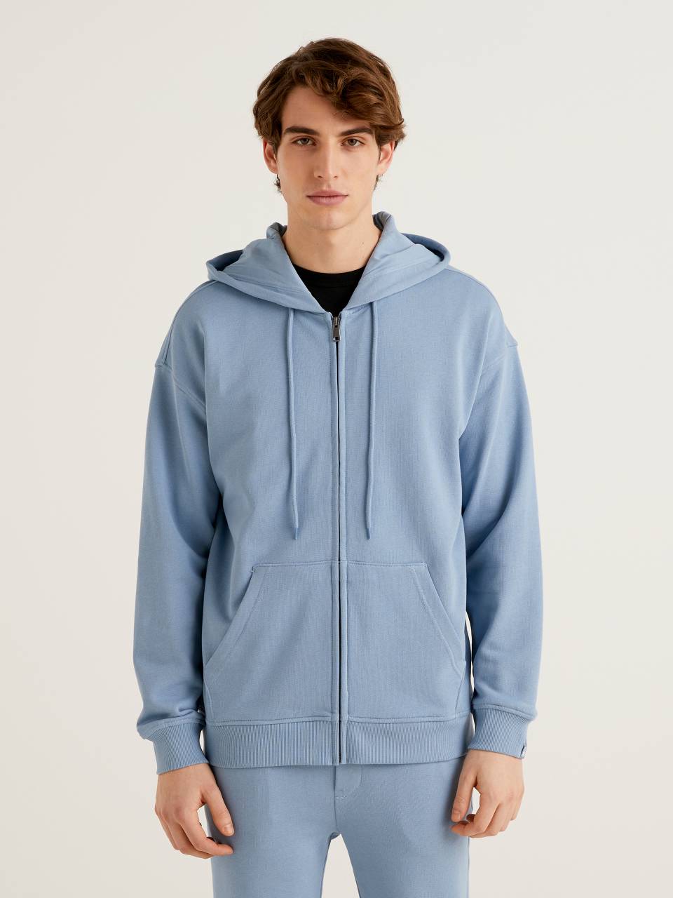 Benetton Zip-up hoodie in cotton. 1